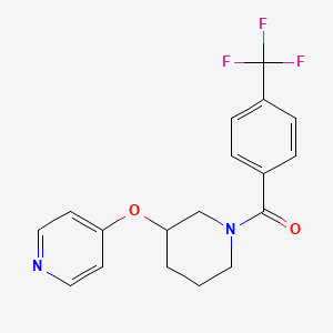 molecular formula C18H17F3N2O2 B2592169 (3-(Pyridin-4-yloxy)piperidin-1-yl)(4-(trifluoromethyl)phenyl)methanone CAS No. 2034499-17-5