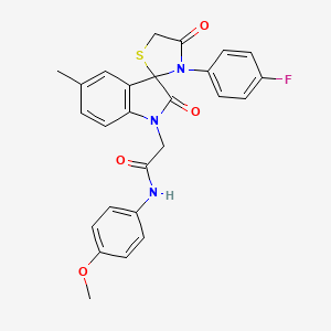 molecular formula C26H22FN3O4S B2592170 2-(3'-(4-fluorophenyl)-5-methyl-2,4'-dioxospiro[indoline-3,2'-thiazolidin]-1-yl)-N-(4-methoxyphenyl)acetamide CAS No. 899943-48-7