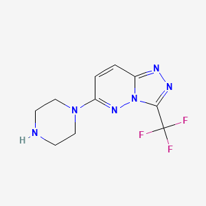 molecular formula C10H11F3N6 B2592172 6-Piperazino-3-(trifluoromethyl)[1,2,4]triazolo[4,3-b]pyridazine CAS No. 338748-56-4