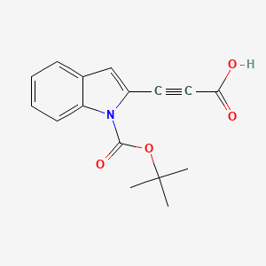 molecular formula C16H15NO4 B2592177 3-[1-[(2-Methylpropan-2-yl)oxycarbonyl]indol-2-yl]prop-2-ynoic acid CAS No. 2411298-59-2