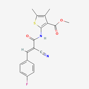 (E)-methyl 2-(2-cyano-3-(4-fluorophenyl)acrylamido)-4,5-dimethylthiophene-3-carboxylate