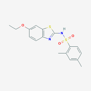 molecular formula C17H18N2O3S2 B259218 N-(6-ethoxy-1,3-benzothiazol-2-yl)-2,4-dimethylbenzenesulfonamide 