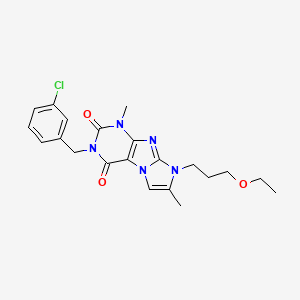 2-[(3-Chlorophenyl)methyl]-6-(3-ethoxypropyl)-4,7-dimethylpurino[7,8-a]imidazole-1,3-dione
