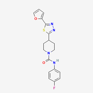 N-(4-fluorophenyl)-4-(5-(furan-2-yl)-1,3,4-thiadiazol-2-yl)piperidine-1-carboxamide