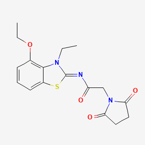 (E)-2-(2,5-dioxopyrrolidin-1-yl)-N-(4-ethoxy-3-ethylbenzo[d]thiazol-2(3H)-ylidene)acetamide