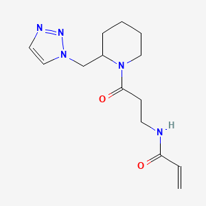 N-[3-Oxo-3-[2-(triazol-1-ylmethyl)piperidin-1-yl]propyl]prop-2-enamide