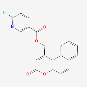 molecular formula C20H12ClNO4 B2592218 (3-Oxobenzo[f]chromen-1-yl)methyl 6-chloropyridine-3-carboxylate CAS No. 797006-20-3