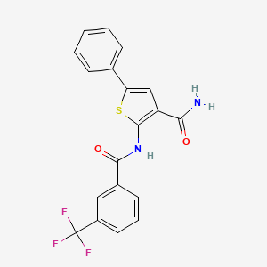 5-Phenyl-2-(3-(trifluoromethyl)benzamido)thiophene-3-carboxamide