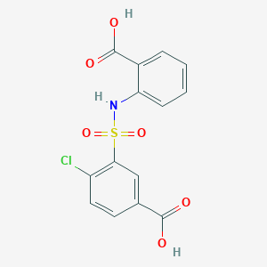 molecular formula C14H10ClNO6S B2592233 3-[(2-Carboxyphenyl)sulfamoyl]-4-chlorobenzoic acid CAS No. 326878-90-4