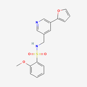 N-((5-(furan-2-yl)pyridin-3-yl)methyl)-2-methoxybenzenesulfonamide
