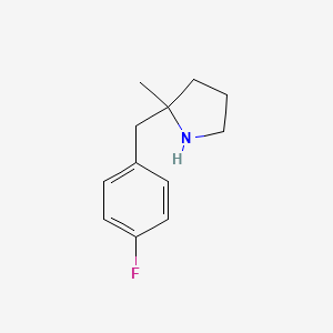molecular formula C12H16FN B2592241 2-[(4-氟苯基)甲基]-2-甲基吡咯烷 CAS No. 1516662-06-8