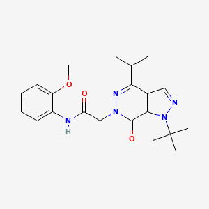 molecular formula C21H27N5O3 B2592247 2-(1-(tert-butyl)-4-isopropyl-7-oxo-1H-pyrazolo[3,4-d]pyridazin-6(7H)-yl)-N-(2-methoxyphenyl)acetamide CAS No. 1172436-60-0