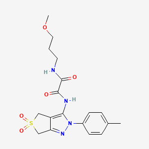molecular formula C18H22N4O5S B2592249 N1-(5,5-dioxido-2-(p-tolyl)-4,6-dihydro-2H-thieno[3,4-c]pyrazol-3-yl)-N2-(3-methoxypropyl)oxalamide CAS No. 899994-60-6