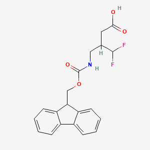 molecular formula C20H19F2NO4 B2592252 3-[({[(9H-fluoren-9-yl)methoxy]carbonyl}amino)methyl]-4,4-difluorobutanoic acid CAS No. 2094533-97-6