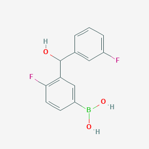 molecular formula C13H11BF2O3 B2592253 4-フルオロ-3-[(3-フルオロフェニル)(ヒドロキシ)メチル]フェニルボロン酸 CAS No. 2377587-48-7