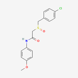 molecular formula C16H16ClNO3S B2592255 2-[(4-chlorobenzyl)sulfinyl]-N-(4-methoxyphenyl)acetamide CAS No. 339097-53-9