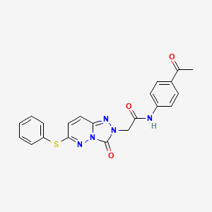molecular formula C21H17N5O3S B2592256 N-(4-乙酰苯基)-2-[3-氧代-6-(苯硫基)[1,2,4]三唑并[4,3-b]哒嗪-2(3H)-基]乙酰胺 CAS No. 1243090-60-9
