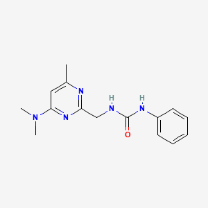 molecular formula C15H19N5O B2592261 1-((4-(Dimethylamino)-6-methylpyrimidin-2-yl)methyl)-3-phenylurea CAS No. 1797811-78-9