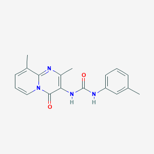 molecular formula C18H18N4O2 B2592262 1-(2,9-二甲基-4-氧代-4H-吡啶并[1,2-a]嘧啶-3-基)-3-(间甲苯基)脲 CAS No. 1021112-56-0