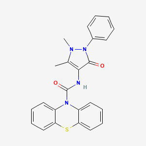 molecular formula C24H20N4O2S B2592268 N-(1,5-dimethyl-3-oxo-2-phenyl-2,3-dihydro-1H-pyrazol-4-yl)-10H-phenothiazine-10-carboxamide CAS No. 375832-33-0