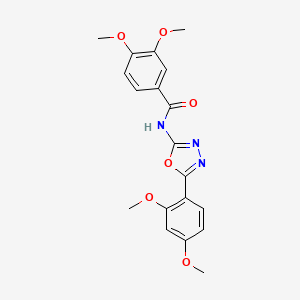 molecular formula C19H19N3O6 B2592272 N-(5-(2,4-二甲氧基苯基)-1,3,4-恶二唑-2-基)-3,4-二甲氧基苯甲酰胺 CAS No. 897615-65-5