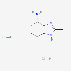 molecular formula C8H15Cl2N3 B2592276 2-Methyl-4,5,6,7-tetrahydro-1H-benzimidazol-4-amine;dihydrochloride CAS No. 2411270-20-5