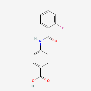 molecular formula C14H10FNO3 B2592279 4-(2-Fluorobenzamido)benzoic acid CAS No. 300713-78-4