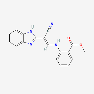 B2592283 (E)-methyl 2-((2-(1H-benzo[d]imidazol-2-yl)-2-cyanovinyl)amino)benzoate CAS No. 144581-46-4