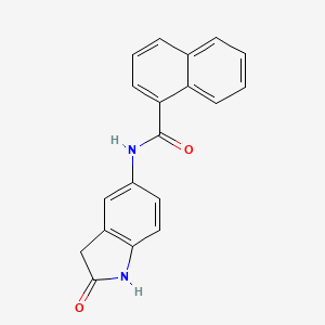 molecular formula C19H14N2O2 B2592291 N-(2-oxoindolin-5-yl)-1-naphthamide CAS No. 921545-74-6