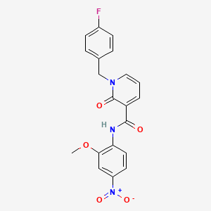 molecular formula C20H16FN3O5 B2592307 1-(4-fluorobenzyl)-N-(2-methoxy-4-nitrophenyl)-2-oxo-1,2-dihydropyridine-3-carboxamide CAS No. 899753-96-9