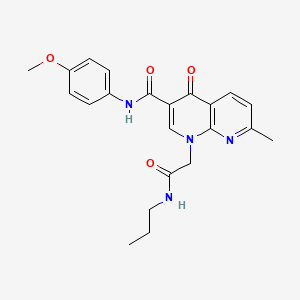 N-(4-methoxyphenyl)-7-methyl-4-oxo-1-(2-oxo-2-(propylamino)ethyl)-1,4-dihydro-1,8-naphthyridine-3-carboxamide