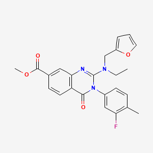 molecular formula C24H22FN3O4 B2592323 N-(2-cyclohex-1-en-1-ylethyl)-4-[(4-methyl-2,3-dioxopiperazin-1-yl)methyl]benzamide CAS No. 1251603-61-8