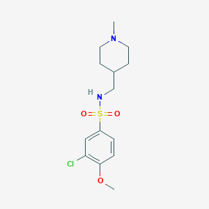 molecular formula C14H21ClN2O3S B2592324 3-chloro-4-methoxy-N-((1-methylpiperidin-4-yl)methyl)benzenesulfonamide CAS No. 953207-36-8
