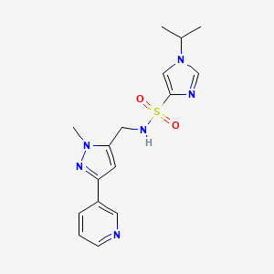 molecular formula C16H20N6O2S B2592325 1-Isopropyl-N-((1-Methyl-3-(pyridin-3-yl)-1H-pyrazol-5-yl)methyl)-1H-imidazol-4-sulfonamid CAS No. 2034511-73-2