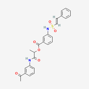 [1-(3-acetylanilino)-1-oxopropan-2-yl] 3-[[(E)-2-phenylethenyl]sulfonylamino]benzoate