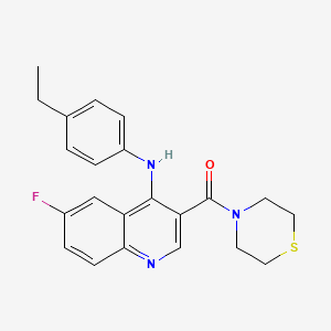 molecular formula C22H22FN3OS B2592328 (4-((4-Ethylphenyl)amino)-6-fluoroquinolin-3-yl)(thiomorpholino)methanone CAS No. 1358309-35-9