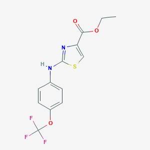 molecular formula C13H11F3N2O3S B259233 Ethyl 4-((4-(trifluoromethoxy)phenyl)amino)-3,5-thiazolecarboxylate 