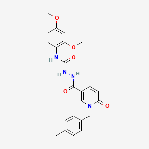molecular formula C23H24N4O5 B2592332 N-(2,4-dimethoxyphenyl)-2-(1-(4-methylbenzyl)-6-oxo-1,6-dihydropyridine-3-carbonyl)hydrazinecarboxamide CAS No. 1105207-06-4