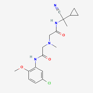 molecular formula C18H23ClN4O3 B2592336 N-(5-chloro-2-methoxyphenyl)-2-[[2-[(1-cyano-1-cyclopropylethyl)amino]-2-oxoethyl]-methylamino]acetamide CAS No. 1197551-27-1
