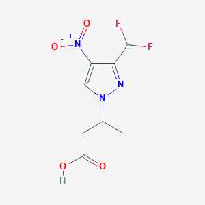 molecular formula C8H9F2N3O4 B2592337 3-[3-(difluoromethyl)-4-nitro-1H-pyrazol-1-yl]butanoic acid CAS No. 1856063-86-9
