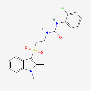 molecular formula C19H20ClN3O3S B2592360 1-(2-chlorophenyl)-3-(2-((1,2-dimethyl-1H-indol-3-yl)sulfonyl)ethyl)urea CAS No. 946219-42-7