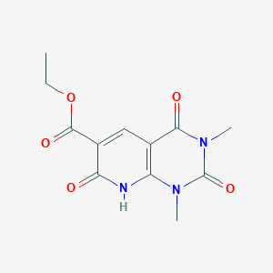 molecular formula C12H13N3O5 B2592368 1,3-二甲基-2,4,7-三氧代-1,2,3,4,7,8-六氢吡啶并[2,3-d]嘧啶-6-羧酸乙酯 CAS No. 57821-19-9