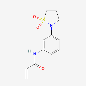 molecular formula C12H14N2O3S B2592369 N-[3-(1,1-Dioxo-1,2-thiazolidin-2-yl)phenyl]prop-2-enamide CAS No. 2175508-06-0