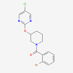 molecular formula C16H15BrClN3O2 B2592370 (2-溴苯基)(3-((5-氯嘧啶-2-基)氧基)哌啶-1-基)甲酮 CAS No. 2034498-72-9