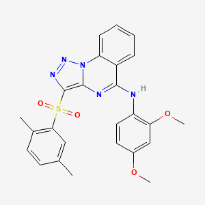 molecular formula C25H23N5O4S B2592375 N-(2,4-dimethoxyphenyl)-3-[(2,5-dimethylphenyl)sulfonyl][1,2,3]triazolo[1,5-a]quinazolin-5-amine CAS No. 899761-27-4