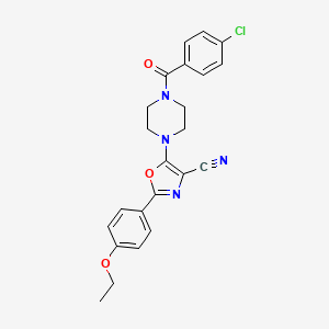 molecular formula C23H21ClN4O3 B2592377 5-(4-(4-氯苯甲酰基)哌嗪-1-基)-2-(4-乙氧苯基)恶唑-4-腈 CAS No. 946308-65-2