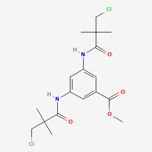 molecular formula C18H24Cl2N2O4 B2592381 Methyl 3,5-bis[(3-chloro-2,2-dimethylpropanoyl)amino]benzenecarboxylate CAS No. 478261-93-7