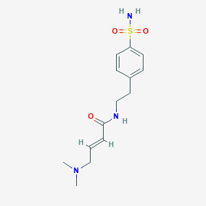 molecular formula C14H21N3O3S B2592387 (E)-4-(Dimethylamino)-N-[2-(4-sulfamoylphenyl)ethyl]but-2-enamide CAS No. 2411323-01-6