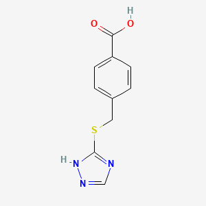 molecular formula C10H9N3O2S B2592390 4-[(4H-1,2,4-triazol-3-ylthio)methyl]benzoic acid CAS No. 663212-32-6