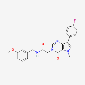 molecular formula C23H21FN4O3 B2592399 2-(7-(4-fluorophenyl)-5-methyl-4-oxo-4,5-dihydro-3H-pyrrolo[3,2-d]pyrimidin-3-yl)-N-(3-methoxybenzyl)acetamide CAS No. 1251594-16-7